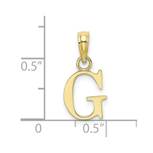 10K Yellow Gold Polished G Block Initial Charm - Picture 3 of 9